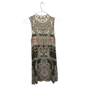 O'Neill Women’s Size Small Halter Strapless Dress‎ Beige Patterned EUC
